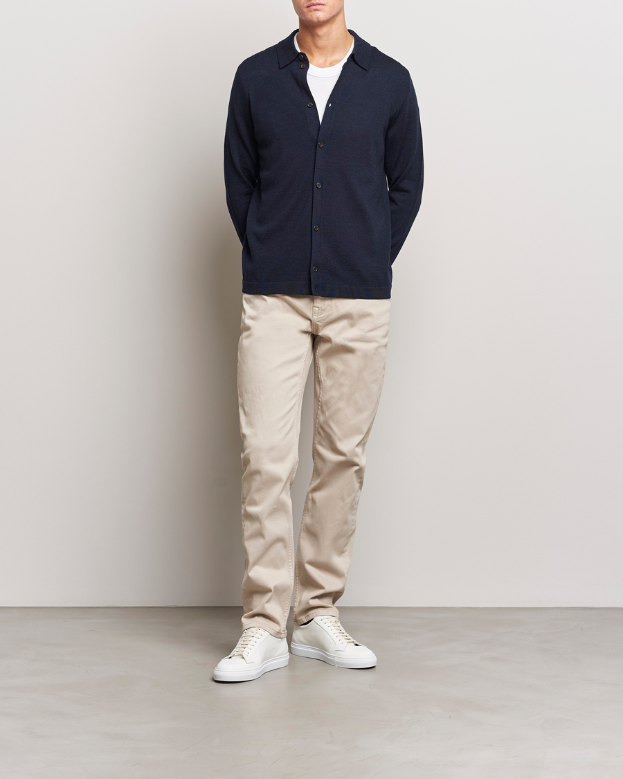 Mies | Housut | Morris | James Brushed 5-Pocket Pant Khaki