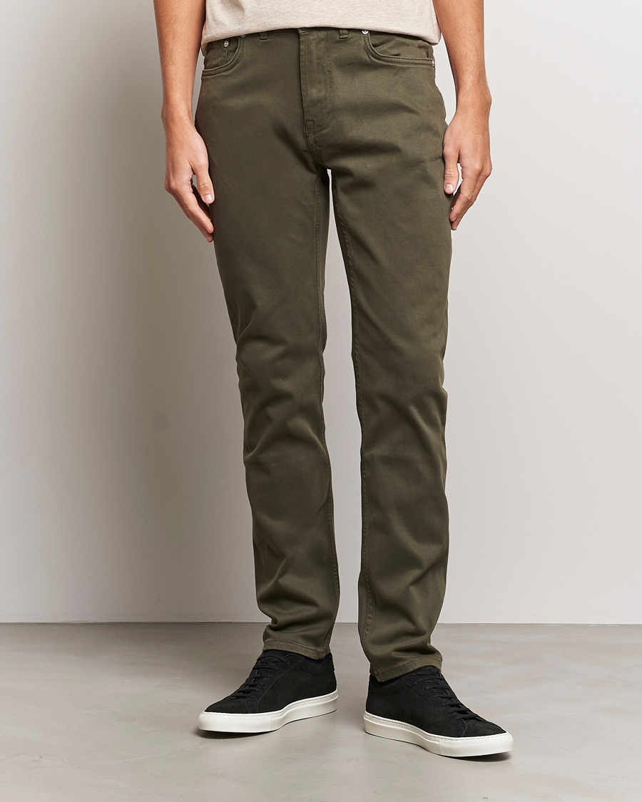 Mies | Housut | Morris | James Brushed 5-Pocket Pant Olive