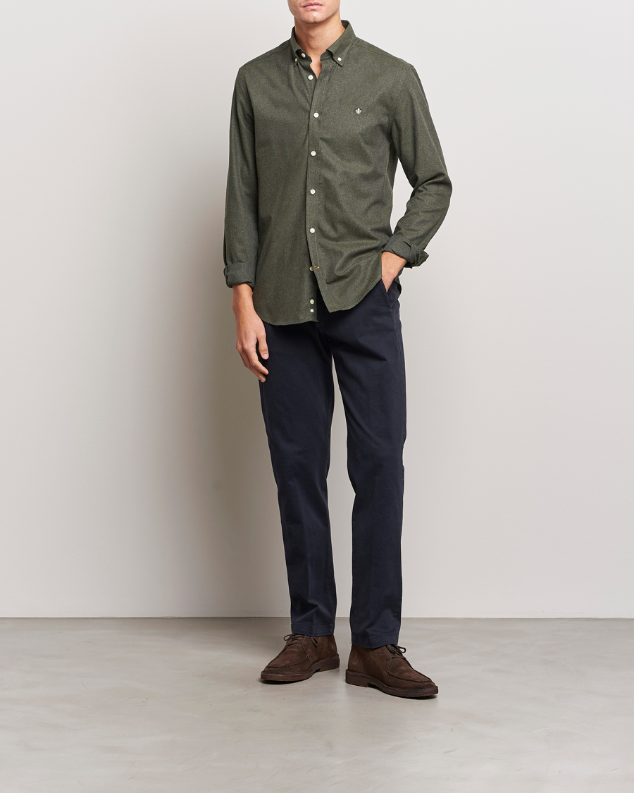 Mies | Kauluspaidat | Morris | Watts Flanell Shirt Olive