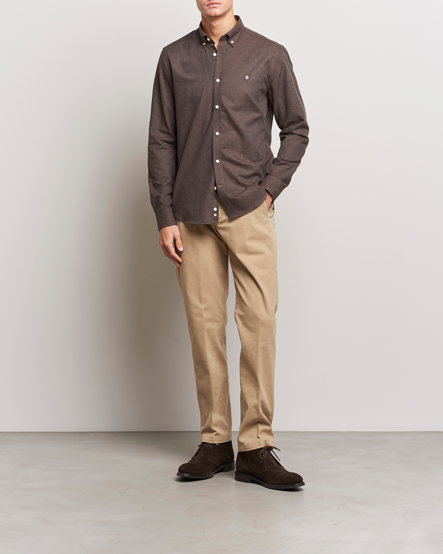 Mies | Kauluspaidat | Morris | Watts Flanell Shirt Brown