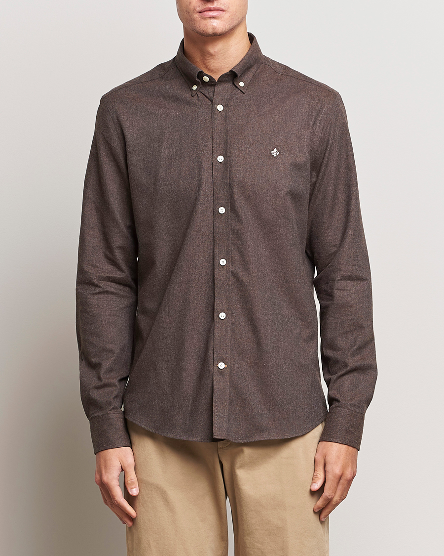 Mies | Kauluspaidat | Morris | Watts Flanell Shirt Brown