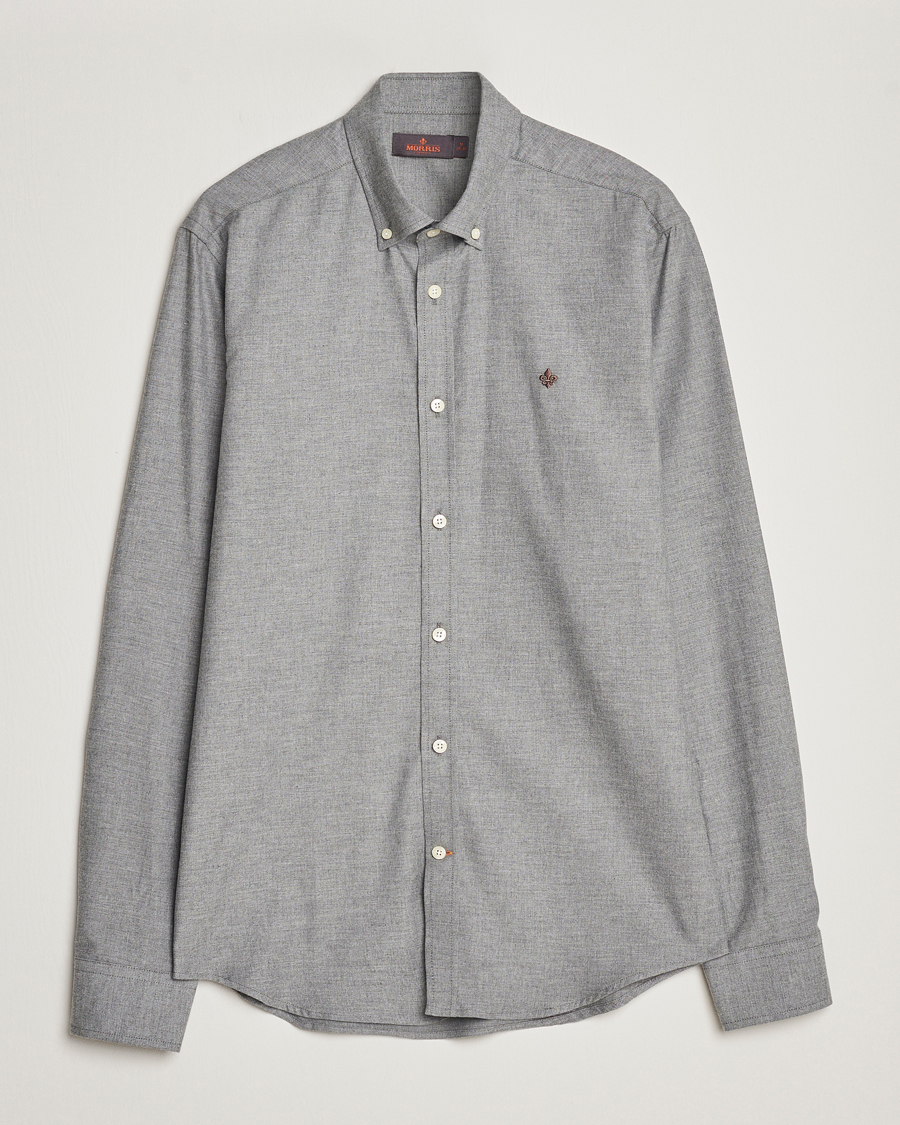 Mies | Kauluspaidat | Morris | Watts Flanell Shirt Light Grey