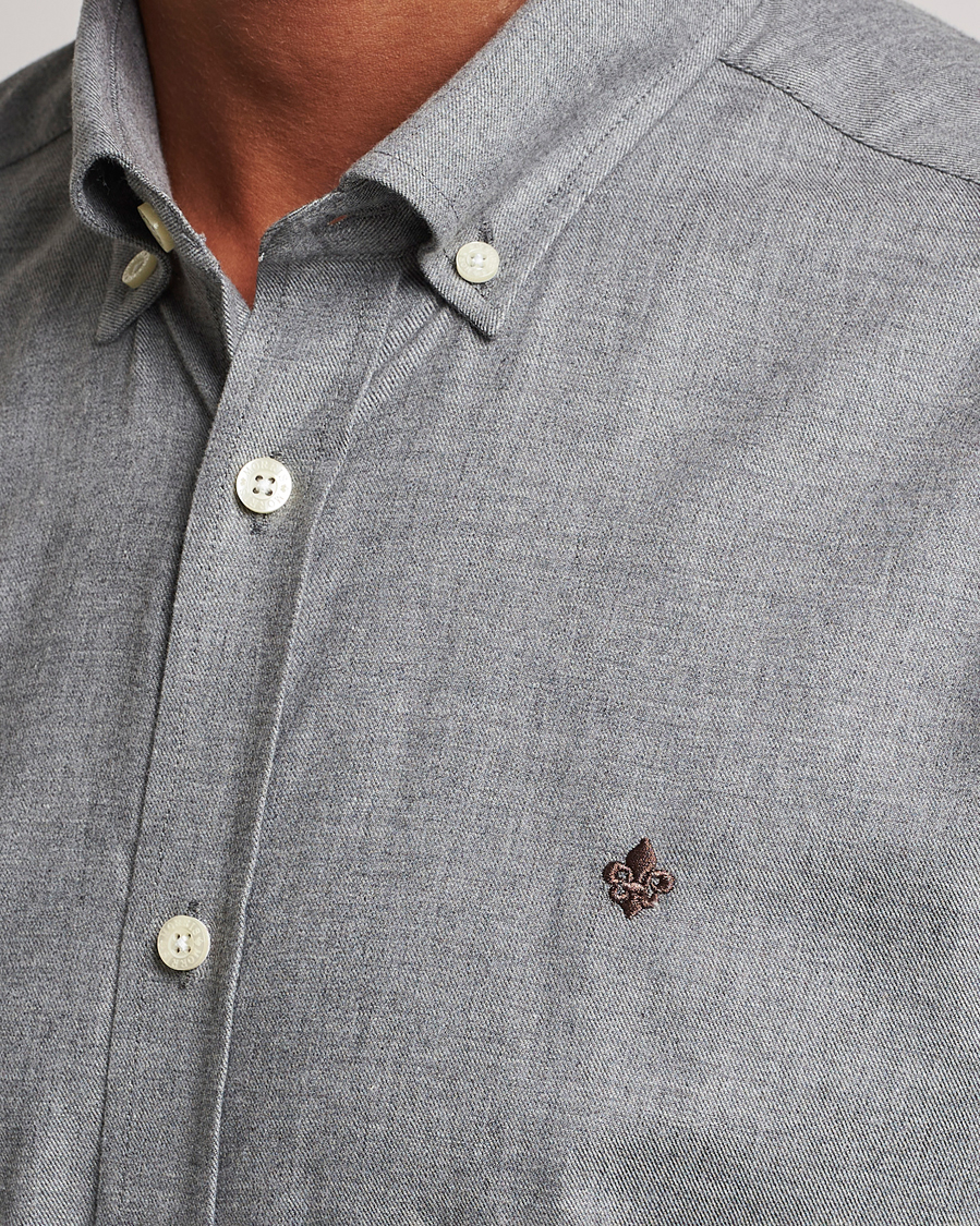 Mies | Kauluspaidat | Morris | Watts Flanell Shirt Light Grey