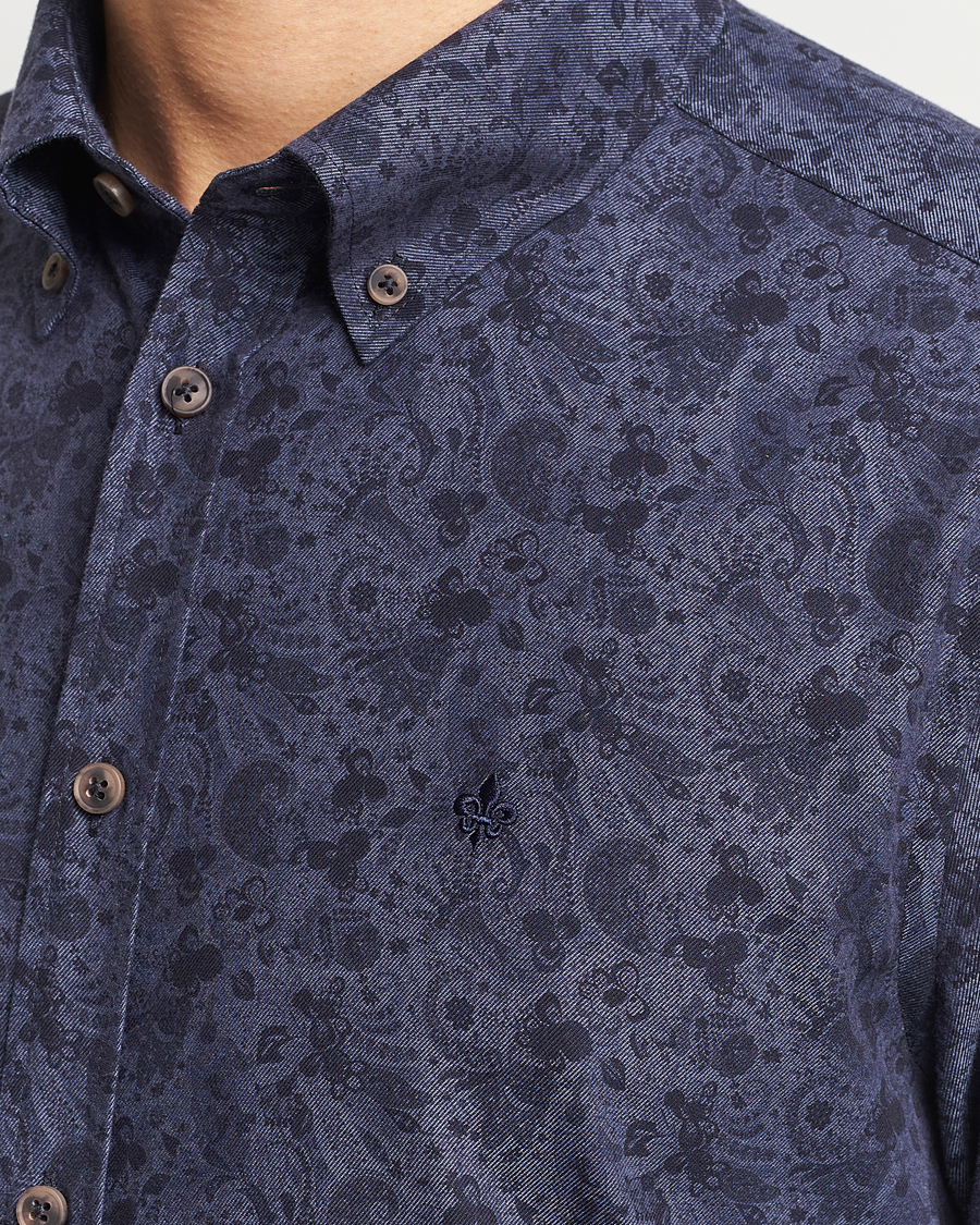Mies | Kauluspaidat | Morris | Printed Flower Shirt Navy