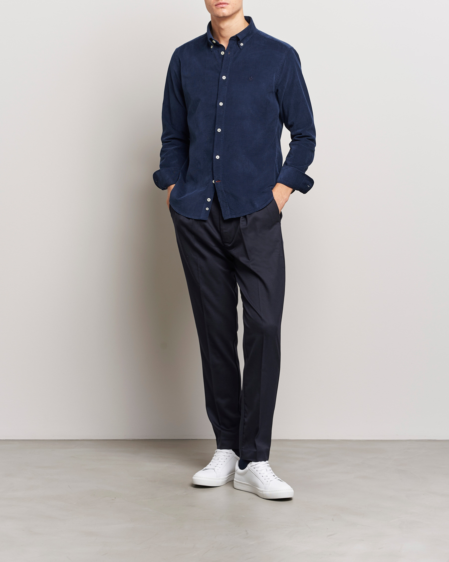 Mies | Kauluspaidat | Morris | Douglas Corduroy Shirt Blue