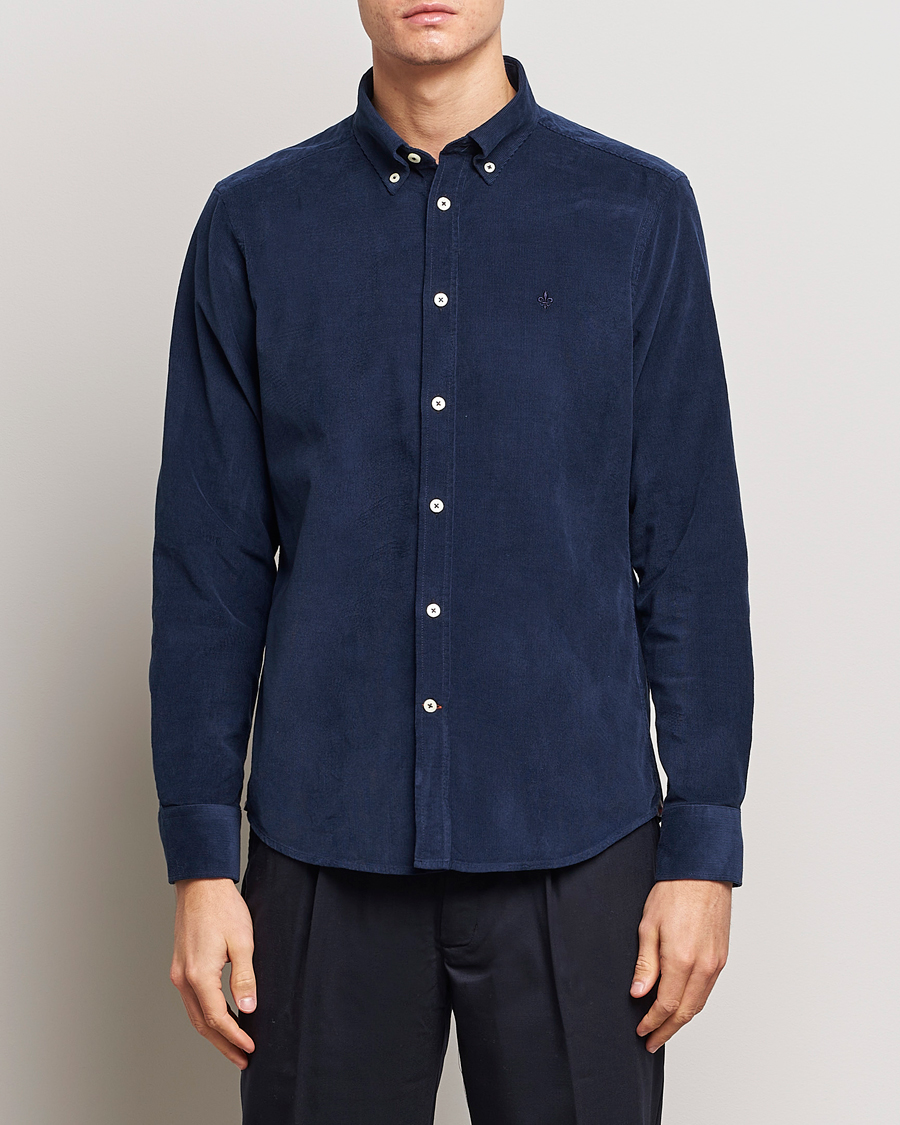 Mies | Kauluspaidat | Morris | Douglas Corduroy Shirt Blue