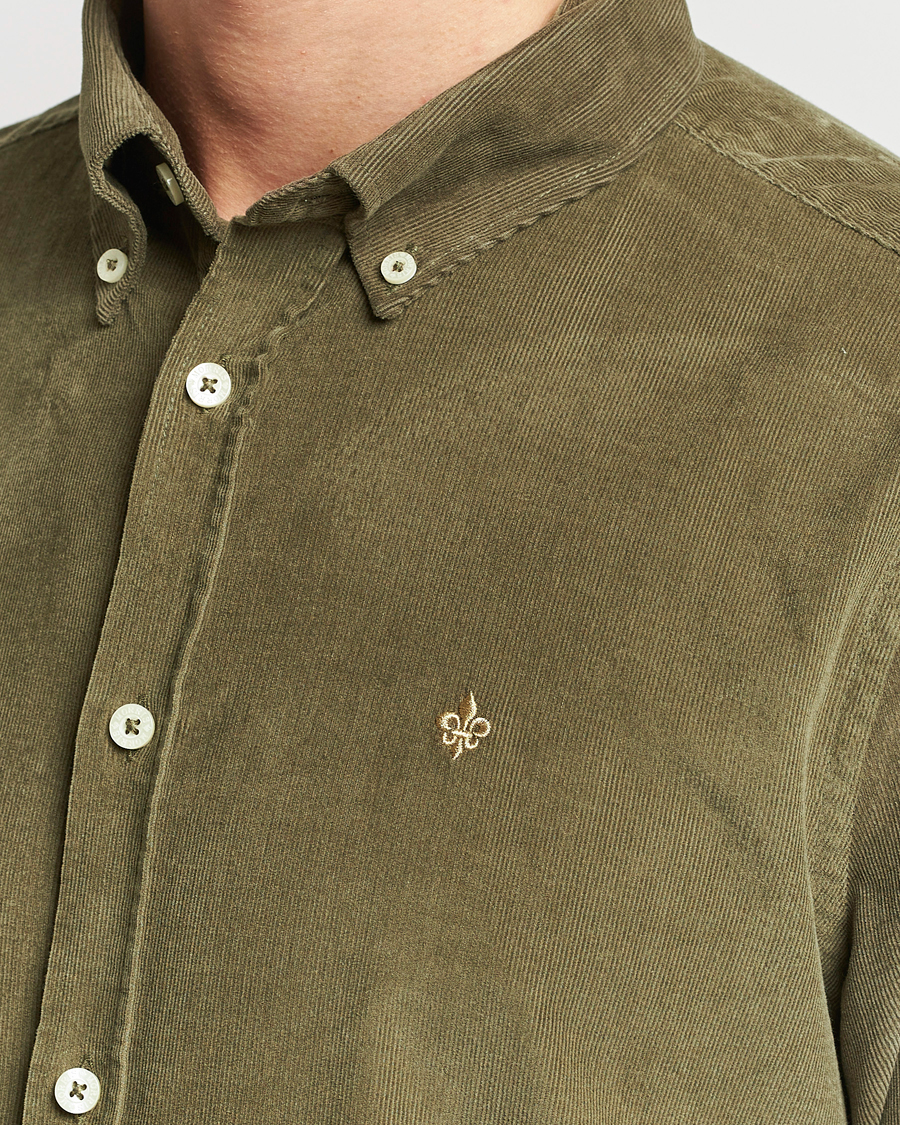 Mies | Kauluspaidat | Morris | Douglas Corduroy Shirt Olive