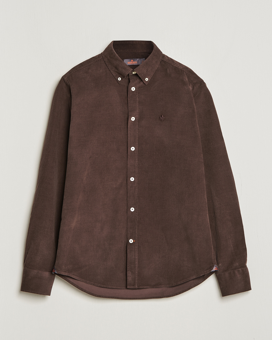 Mies | Kauluspaidat | Morris | Douglas Corduroy Shirt Brown
