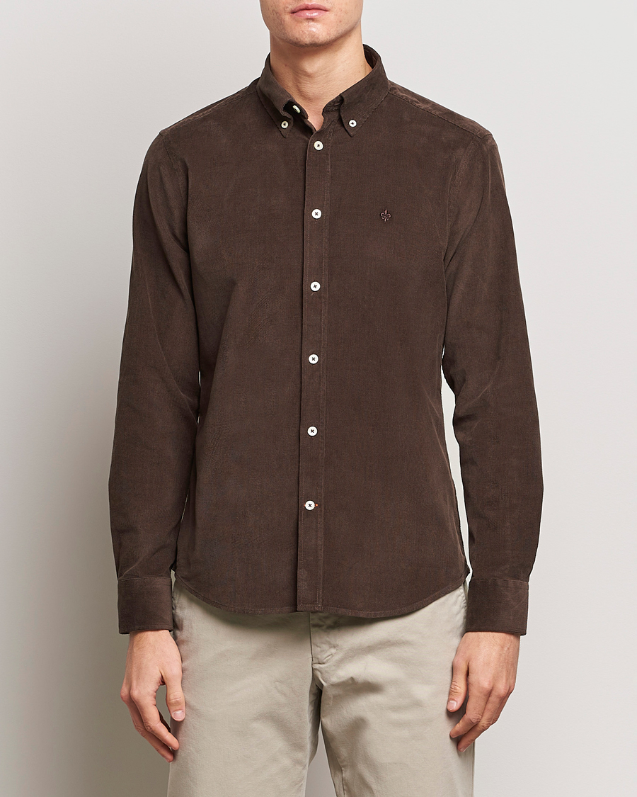 Mies | Kauluspaidat | Morris | Douglas Corduroy Shirt Brown