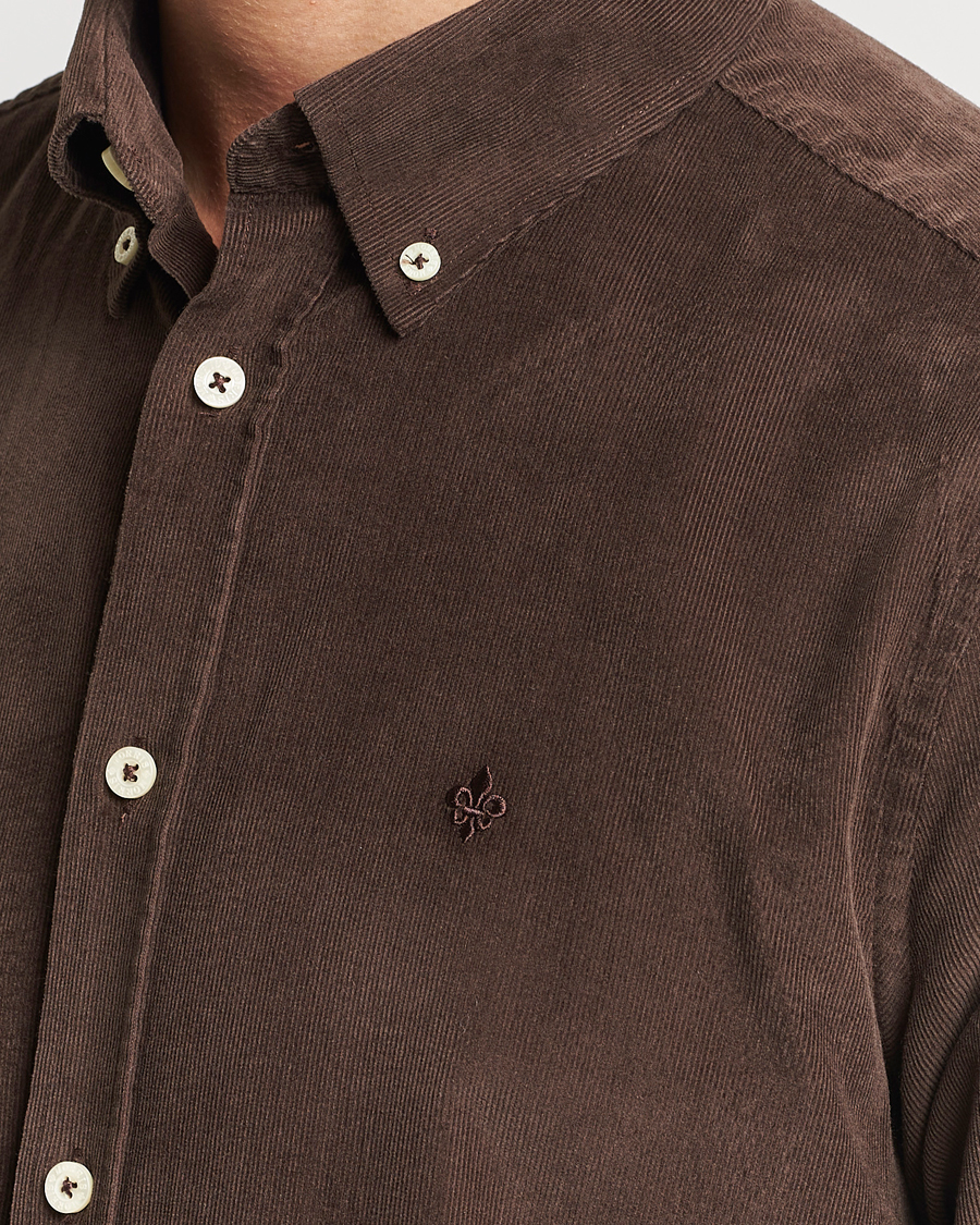 Mies | Kauluspaidat | Morris | Douglas Corduroy Shirt Brown