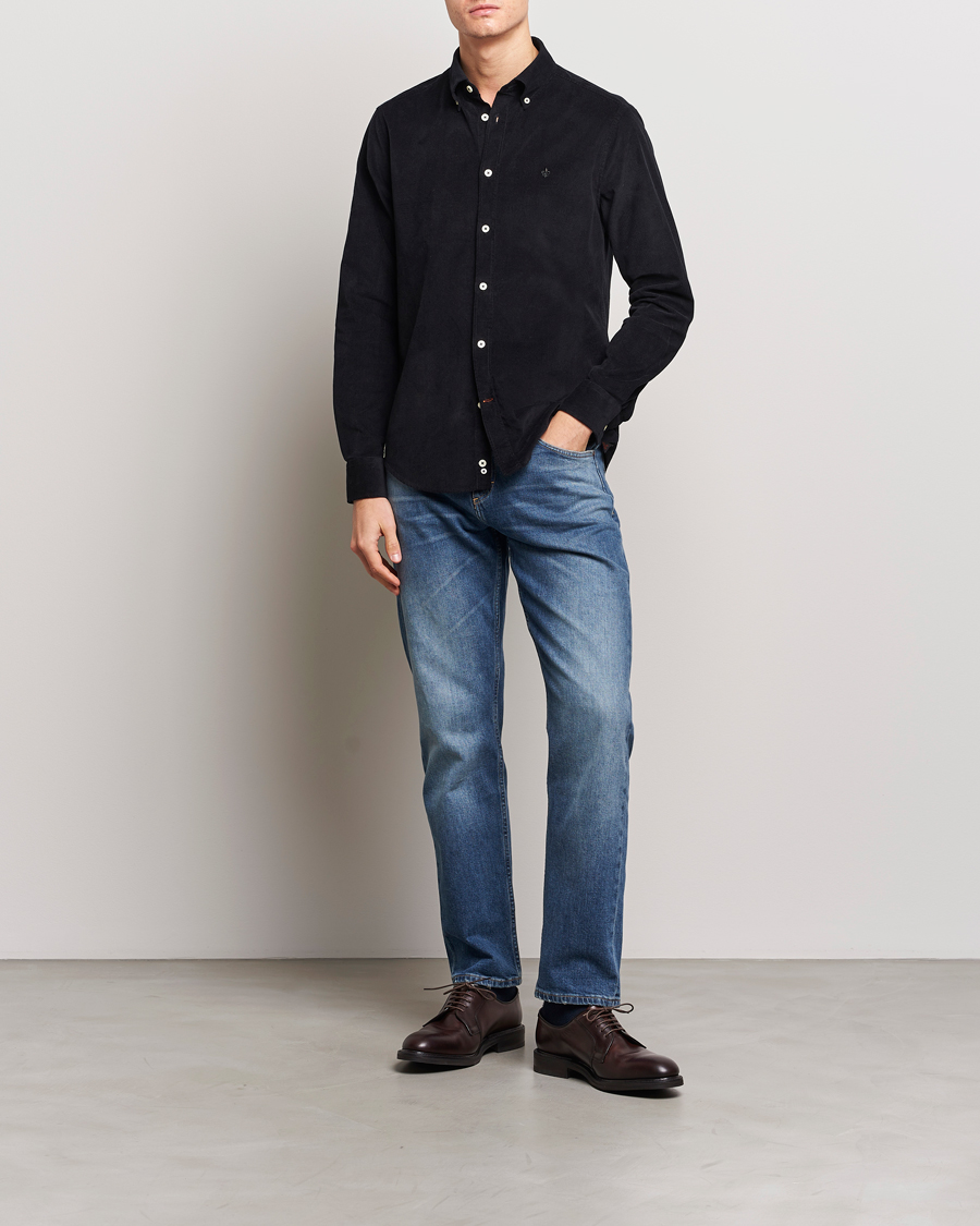 Mies | Kauluspaidat | Morris | Douglas Corduroy Shirt Black