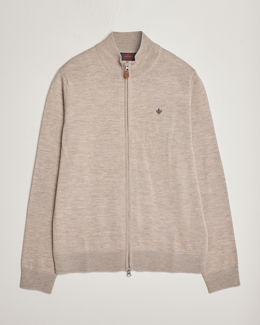 Mies | Puserot | Morris | Merino Zip Cardigan Khaki
