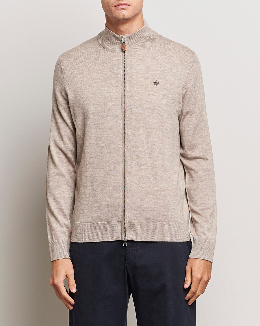 Mies | Puserot | Morris | Merino Zip Cardigan Khaki