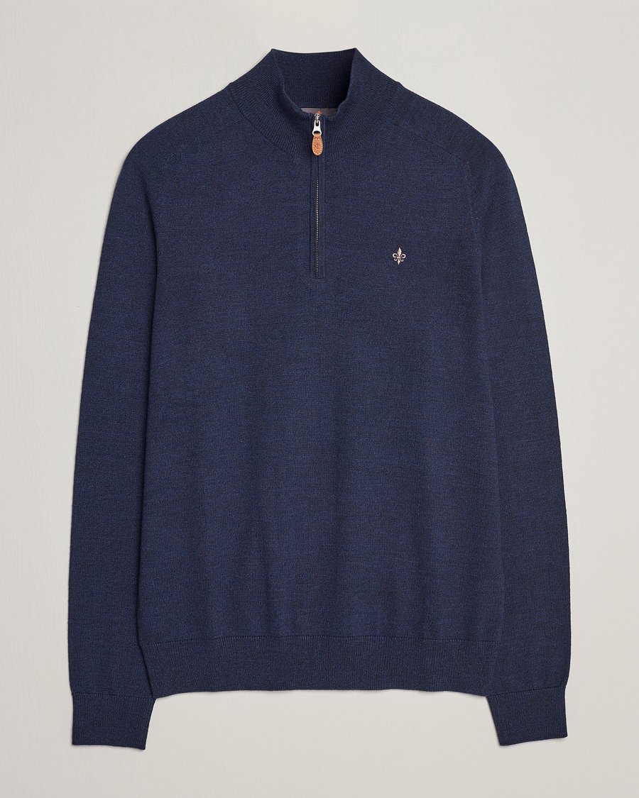 Mies | Puserot | Morris | John Merino Half Zip Blue