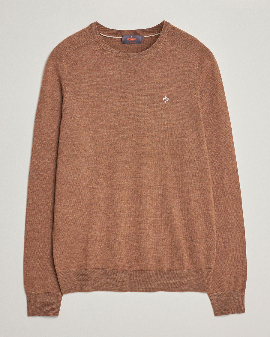 Mies | Puserot | Morris | Merino Crew Neck Pullover Camel
