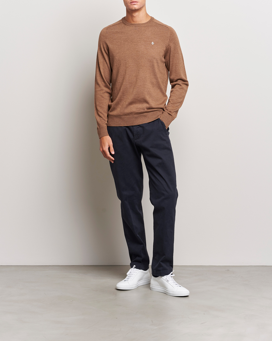 Mies | Puserot | Morris | Merino Crew Neck Pullover Camel