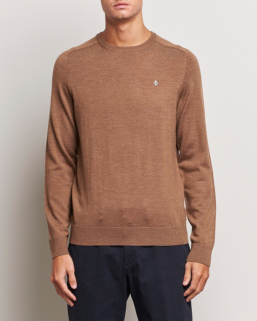 Mies | Puserot | Morris | Merino Crew Neck Pullover Camel