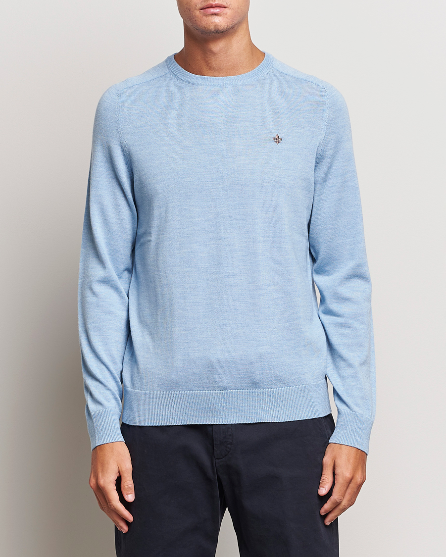Mies | Puserot | Morris | Merino Crew Neck Pullover Light Blue