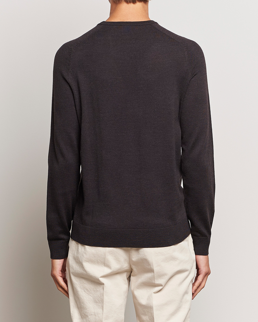 Mies | Puserot | Morris | Merino Crew Neck Pullover Brown