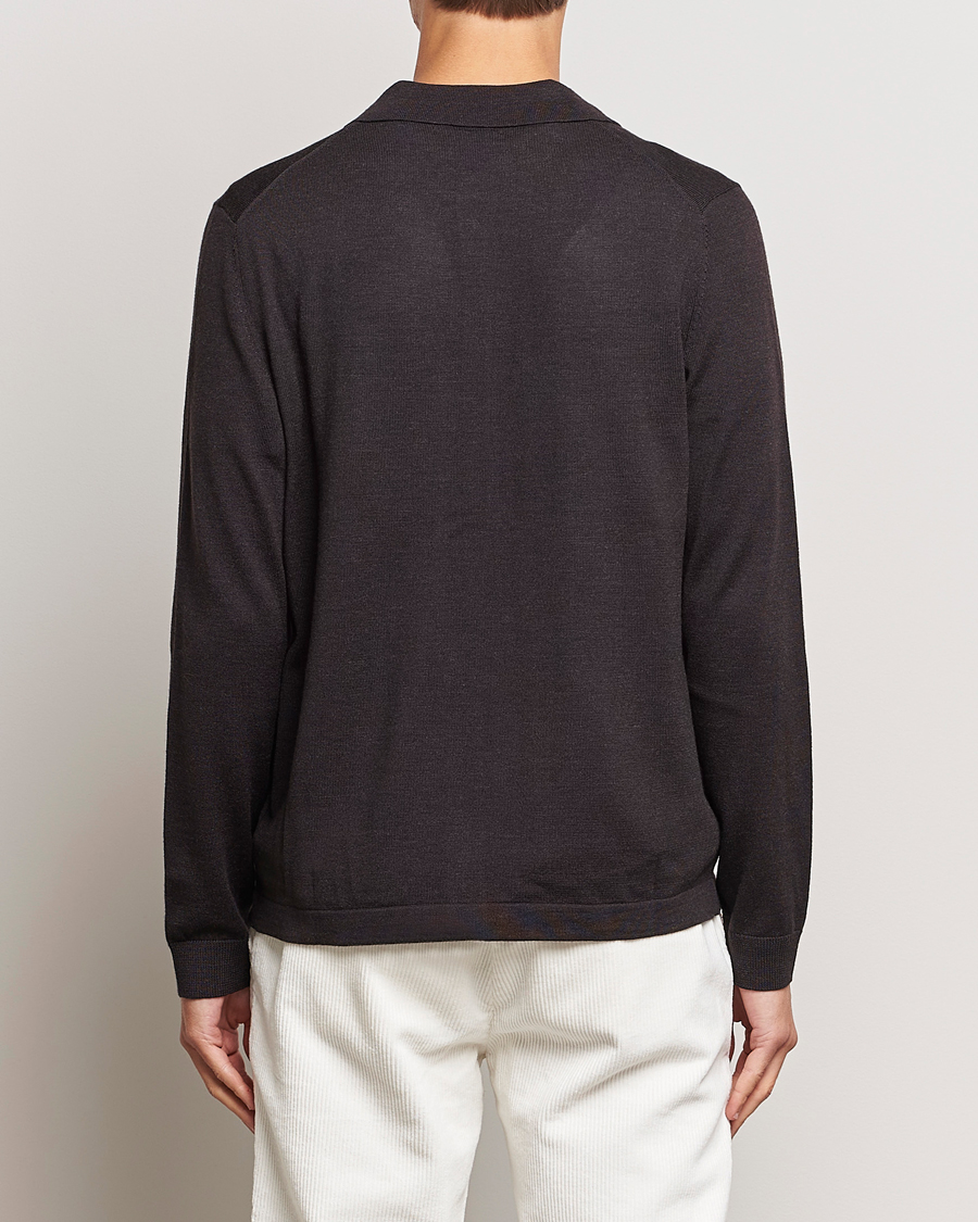 Mies | Puserot | Morris | Merino Knitted Shirt Brown