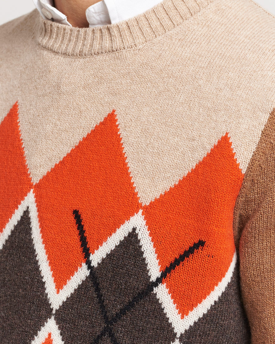 Mies | Puserot | Morris | Ayle Argyle Crew Neck Camel