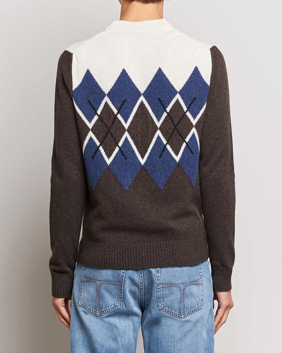 Mies | Puserot | Morris | Ayle Argyle Crew Neck Brown