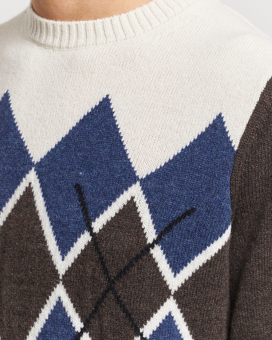 Mies | Puserot | Morris | Ayle Argyle Crew Neck Brown