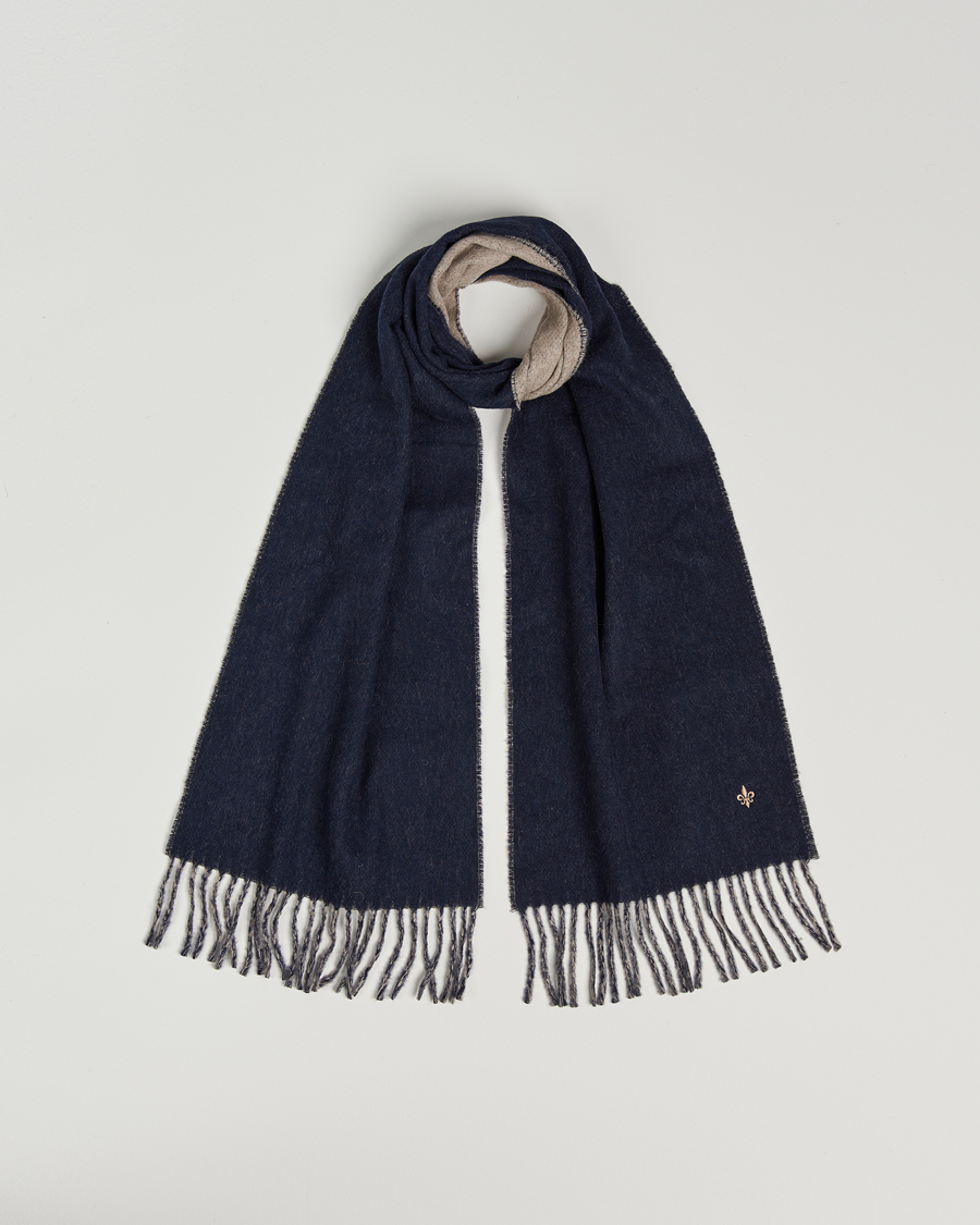 Mies |  | Morris | Double Face Wool Scarf Navy