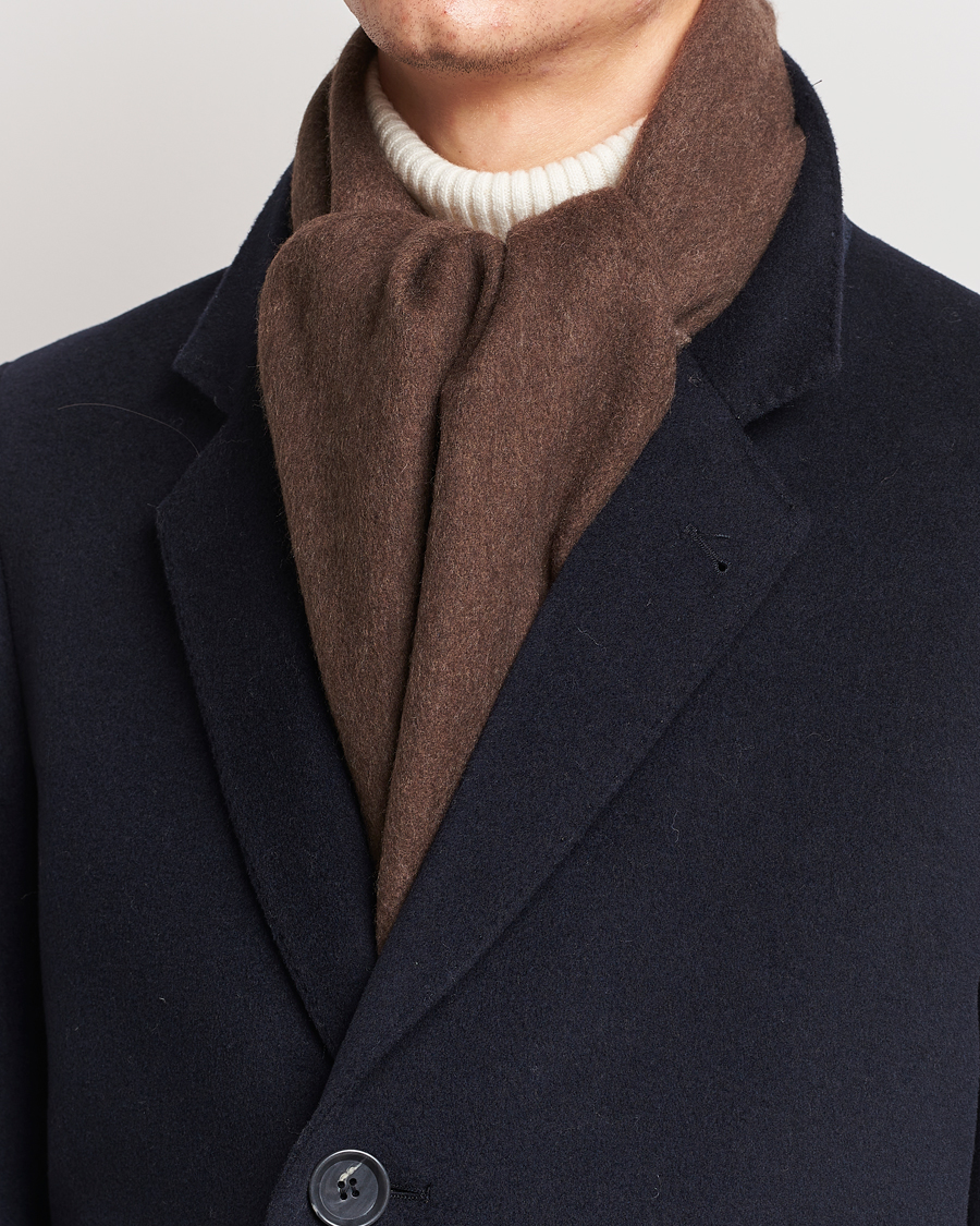 Mies |  | Morris | Double Face Wool Scarf Brown