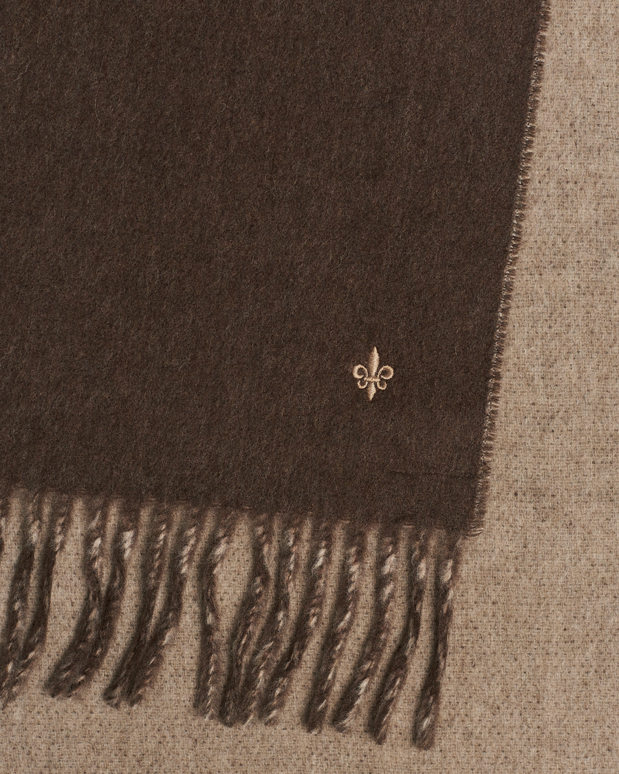 Mies | Morris Double Face Wool Scarf Brown | Morris | Double Face Wool Scarf Brown