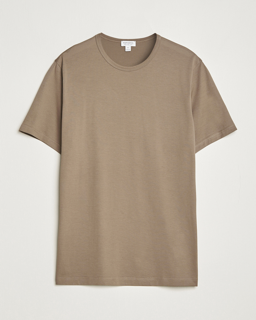 Mies | T-paidat | Sunspel | Crew Neck Q82 Cotton T-Shirt Cedar