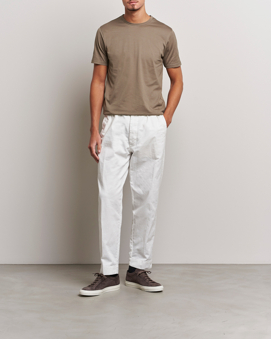 Mies | T-paidat | Sunspel | Crew Neck Q82 Cotton T-Shirt Cedar