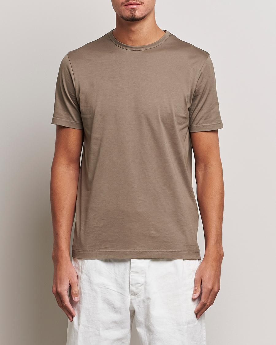 Mies | T-paidat | Sunspel | Crew Neck Q82 Cotton T-Shirt Cedar