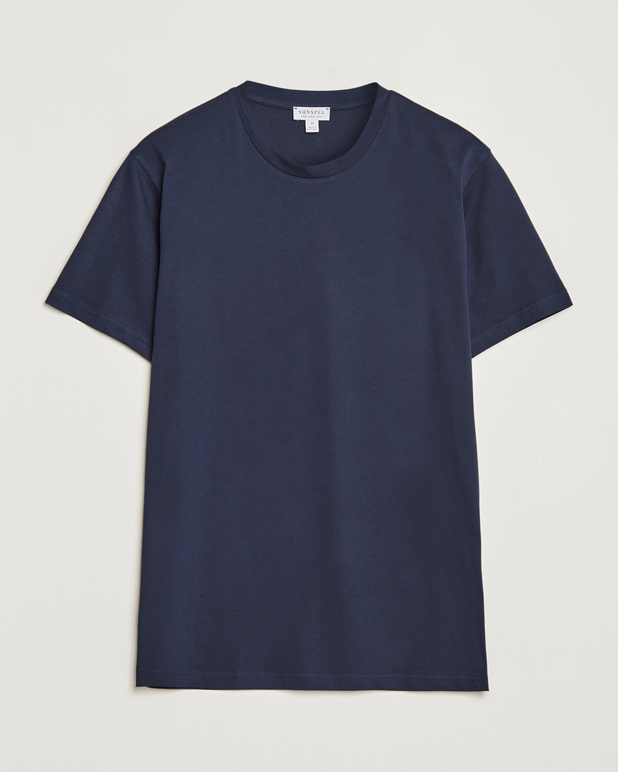 Mies | T-paidat | Sunspel | Riviera Midweight T-Shirt Navy