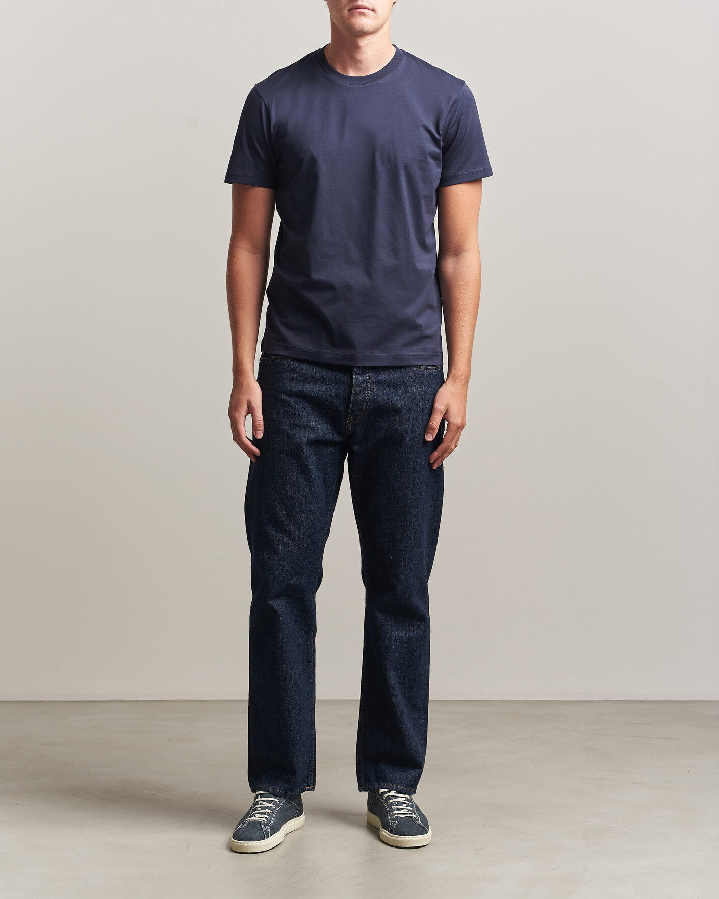 Mies | T-paidat | Sunspel | Riviera Midweight T-Shirt Navy