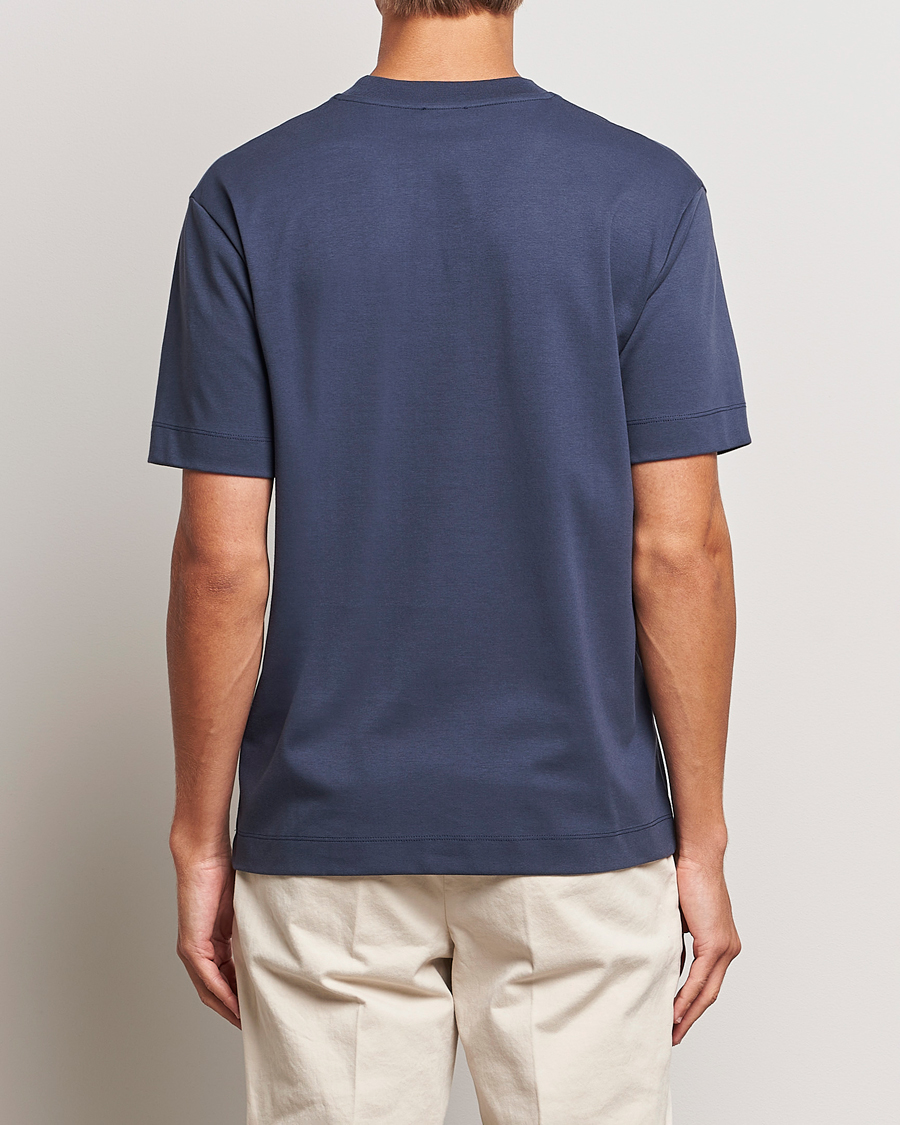 Mies | T-paidat | Sunspel | Heavyweight Mock Neck T-Shirt Navy