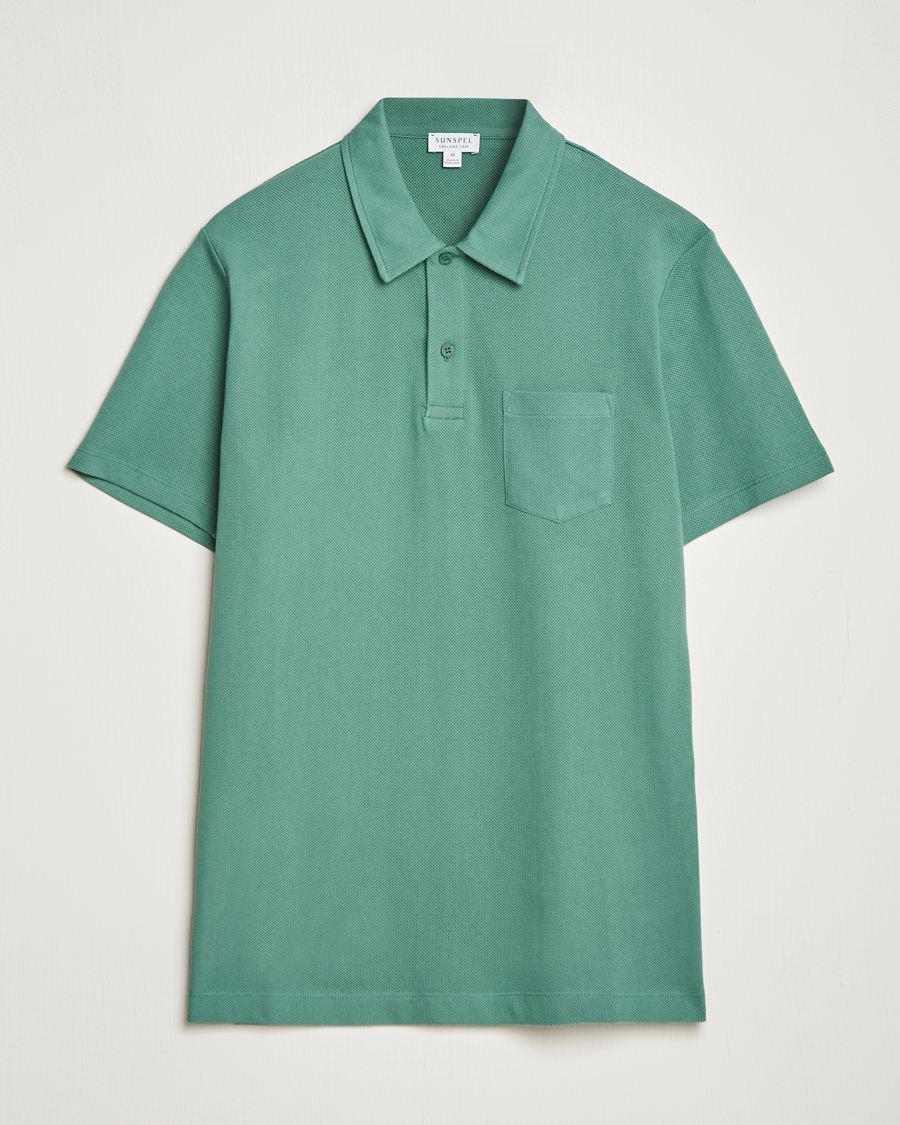 Mies |  | Sunspel | Riviera Polo Shirt Light Pine