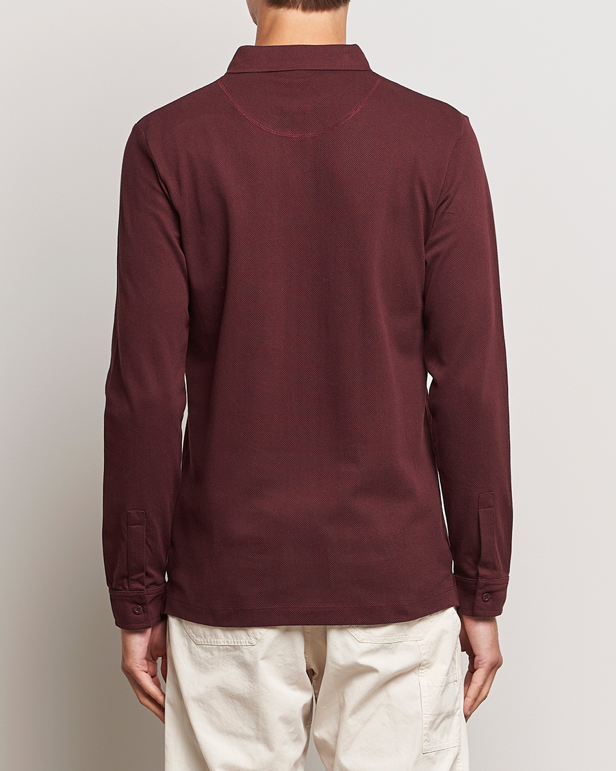 Mies | Puserot | Sunspel | Long Sleeve Riviera Polo Shirt Maroon