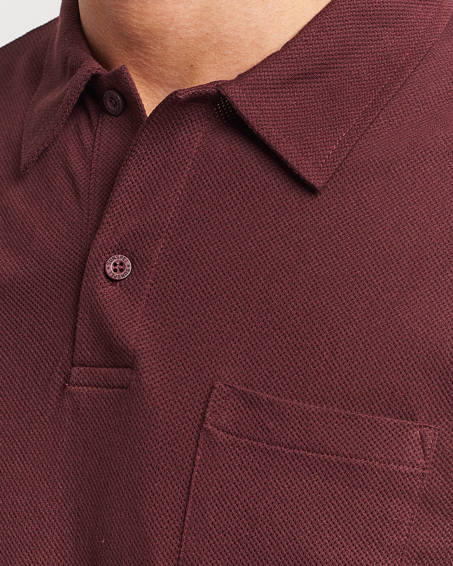 Mies | Puserot | Sunspel | Long Sleeve Riviera Polo Shirt Maroon