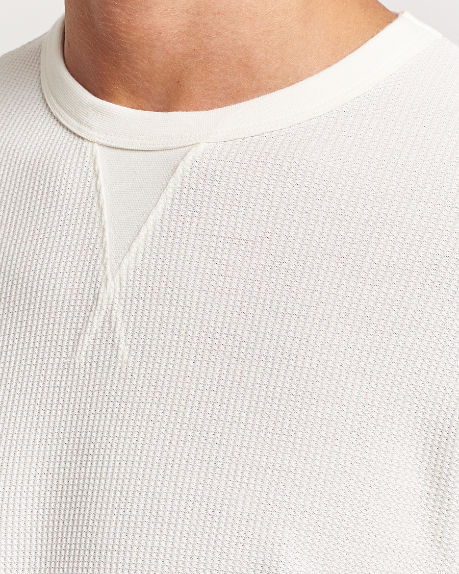 Mies | T-paidat | Sunspel | Long Sleeve Waffle T-Shirt Ecru