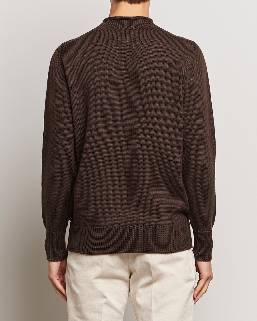 Mies | Puserot | Sunspel | Fisherman Merino Jumper Coffee