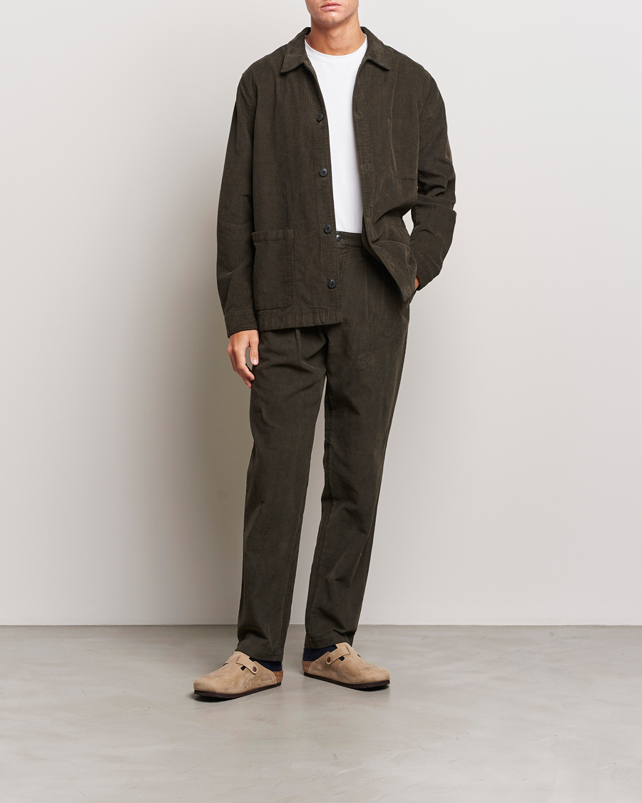 Mies | Housut | Sunspel | Corduroy Double Pleat Trousers Coffee