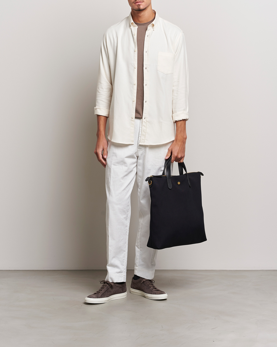 Mies | Kauluspaidat | Sunspel | Brushed Cotton Flannel Shirt Ecru