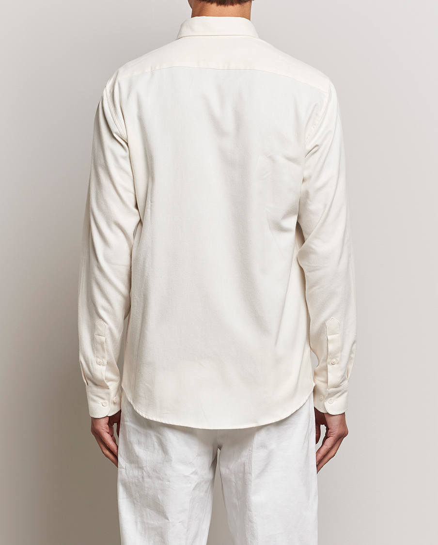 Mies | Kauluspaidat | Sunspel | Brushed Cotton Flannel Shirt Ecru