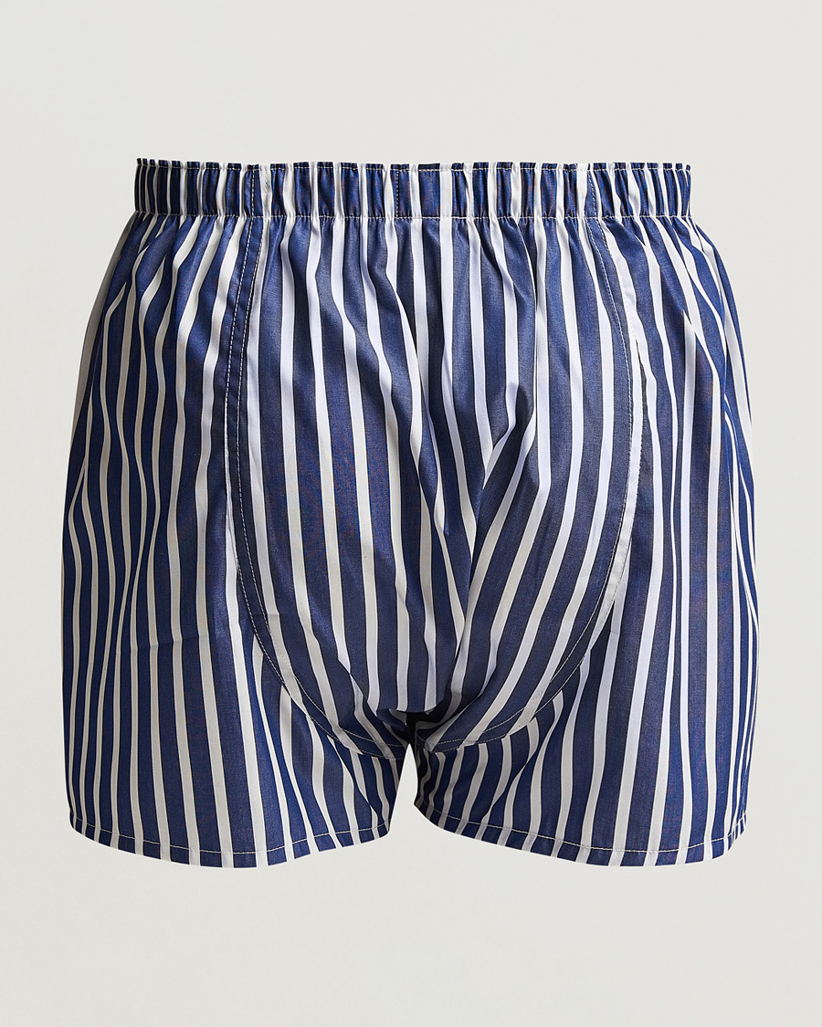 Mies | Alusvaatteet | Sunspel | Cotton Gingham Boxer White/Navy