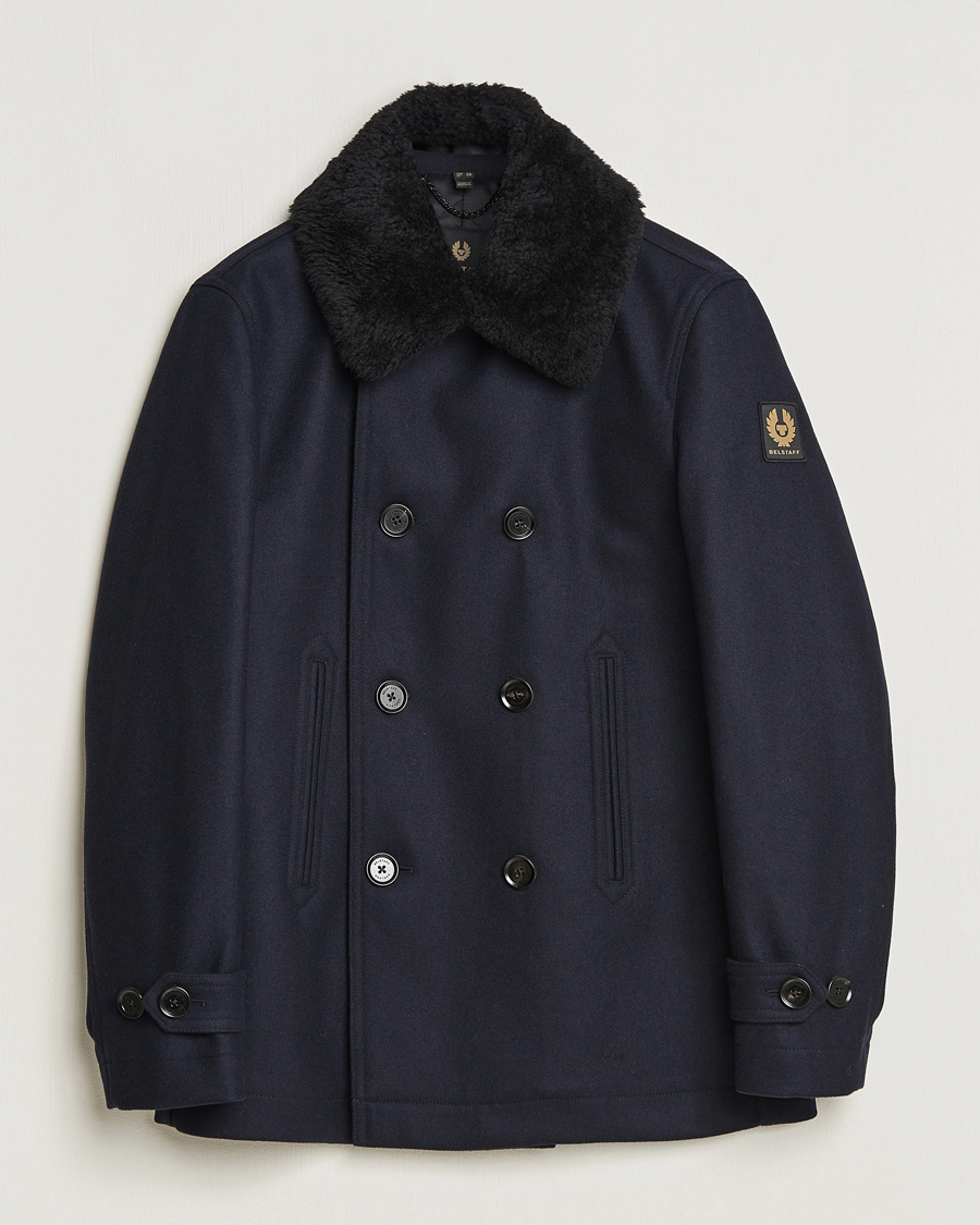Mies | Takit | Belstaff | Ashridge Sherling Wool Peacoat Dark Ink