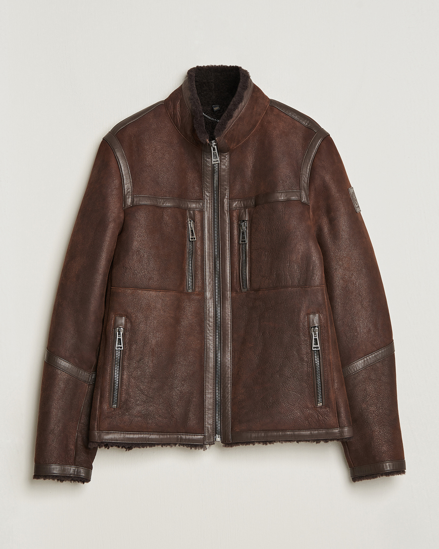Mies | Takit | Belstaff | Tundra Sherling Leather Jacket Earth Brown