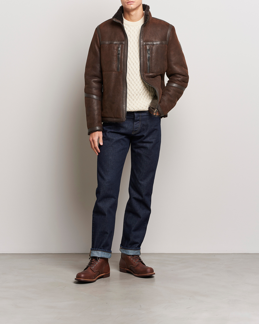 Mies | Takit | Belstaff | Tundra Sherling Leather Jacket Earth Brown