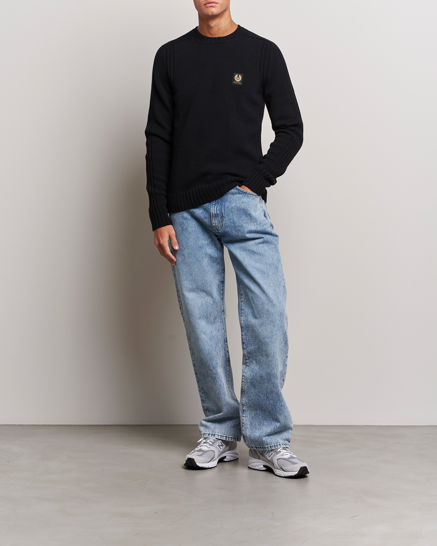 Mies | Puserot | Belstaff | Watch Wool Crewneck Black