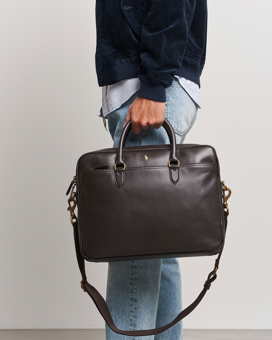 Mies |  | Polo Ralph Lauren | Leather Commuter Bag  Dark Brown